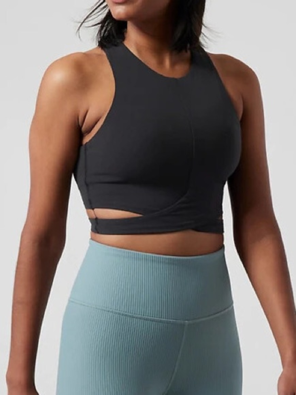 Athleta Black Conscious Cut Out Crop Top D-DD